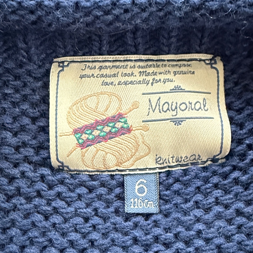Mayoral Dark Blue Knitwear Dress - Picture 3 of 3